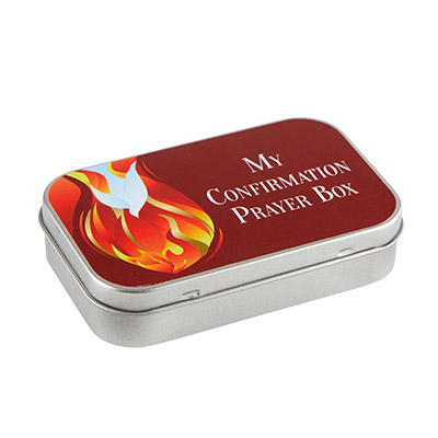 Tin prayer card box China supplier