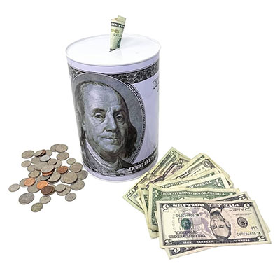 Tin can coin bank