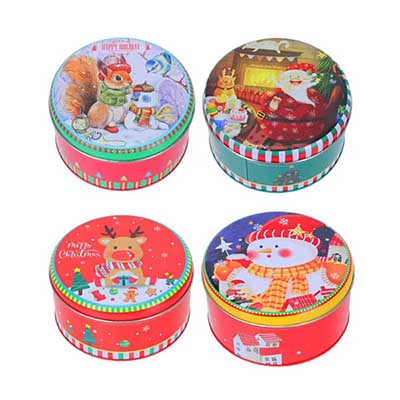 Round cookie metal tin box factory